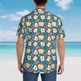 thumbnail image 4 of Xecao Eggs Toast Bacon And Arugula Print Hawaiian shirt - A Stylish Short-Sleeve Button-Down for Men, Perfect for Casual Beach and Tropical Outings.,Medium, 4 of 7