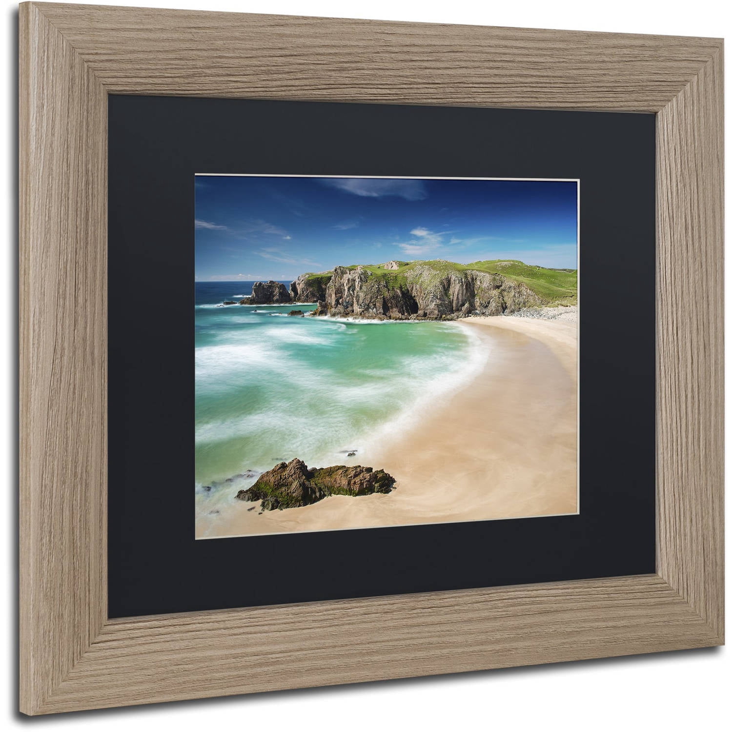 Trademark Fine Art "Beach at Mangersta" Canvas Art by Michael Blanchette Photography Black Matte, Birch Frame