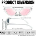 thumbnail image 2 of KANASTAL Polarized Pink Cat Eye Sunglasses for Women, Trendy Retro Narrow Pointy Cateye Womens Sun Glasses with Polarized UV400 Protection Party Sunglasses Pink Lens Transparent Frame, 2 of 6