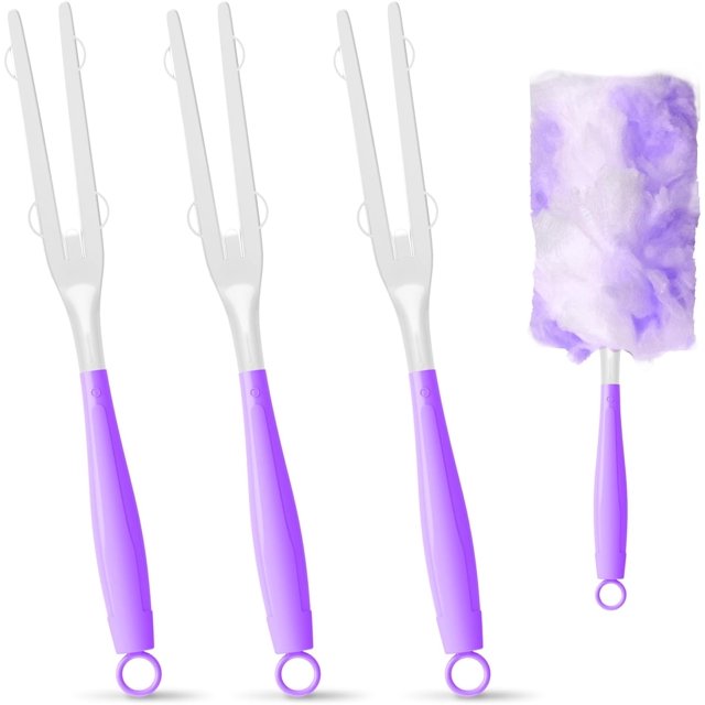 3PCS Duster Refills Folding Handles Set Compatible with Swiffer Dusters,Disposable Static Dust Removal Brush Handle for Dusting Electronics,Furniture,Blinds,Ceiling Fans (3, Purple)