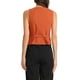 thumbnail image 3 of Chaleco sin mangas de botón y cuello en V para mujer INSPIRE CHIC, color naranja, talla L, 3 of 6