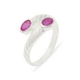 thumbnail image 1 of LBG British Made 9k White Gold Natural Ruby Womens Band Ring - 33 size options - 8 - 33 size options - Sizes 4 to 12 Available, 1 of 6