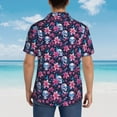 thumbnail image 4 of Logiee funny Skull daisy flower Print Mens Hawaiian Shirts,Loose-Fit Short Sleeve Button Down Tropical Aloha Beach Shirt,Summer Vacation Wedding Tops,Medium, 4 of 7