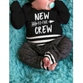 thumbnail image 2 of Newborn Infant Baby Boy Clothes Long Sleeve Romper Pants Headband Hat Outfits Set ( 6-9 Months, Black), 2 of 6