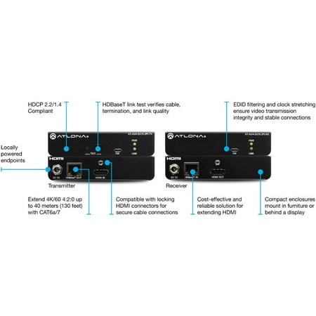 Atlona - Avance™ 4K/UHD HDMI Extender Kit - Black