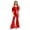 Red, variant on Girls Metallic Flared Pants Jumpsuit Spaghetti Straps Hippie Dance Full Body Unitard Performance Light Blue 6