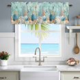 thumbnail image 4 of Marine Life Window Valance for Kitchen, Blue Shell Starfish Coral Eucalyptus Leaves Green Background Rod Pocket Short Curtain for Small Windows, Light Filtering Decorative Valance, 60 x 18 Inch, 4 of 9