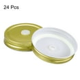 thumbnail image 3 of Uxcell 24 Pack 70mm Tinplate Mason Jar Lids Regular Mouth with Straw Hole, Gold, 3 of 6