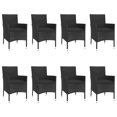 thumbnail image 2 of vidaXL 9 Piece Garden Dining Set with Cushions Black Poly Rattan, 2 of 5