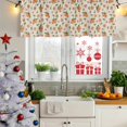thumbnail image 5 of Summer Peach Curtain Valances for Windows, Kitchen Valance Window Treatments Panel 2 Pack, Tropical Fruit Rustic Flowers Watercolor Rod Pocket Short Curtains for Bathroom Bedroom 54 x 18 Inch, 5 of 8