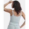 thumbnail image 3 of No Boundaries Ribbed Sleep Cami with Lace Trim, Women's, 3 of 5