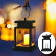 thumbnail image 2 of 2pcs LED Solar Hanging Lantern Waterproof Outdoor Landscape Patio Lights, ABS, Black, 2 of 7