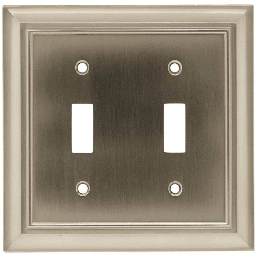 Wall Plate//Switch Plate//Cover Classic Architecture Double Toggle Switch Satin Nickel