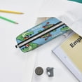 thumbnail image 6 of Pofeuu Crocodile Riding Skateboard Print Leather Pencil Case, Leather Pencil Pouch Large Capacity, Big Pencil Pouch with Zipper Vintage Pen Bag Fountain Pen Holder, 6 of 7