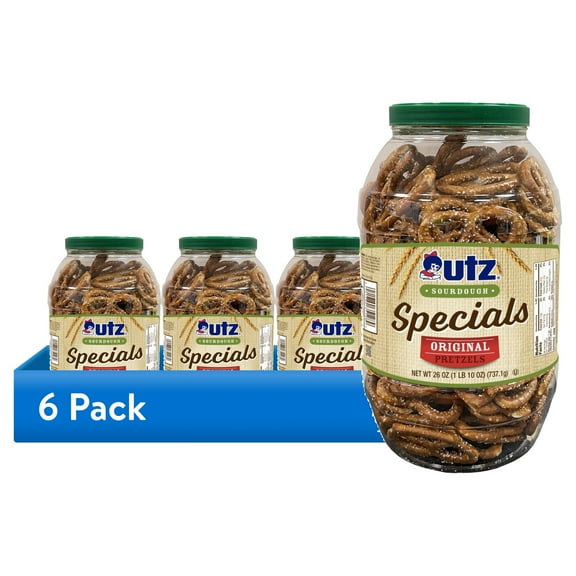 (6 pack) Utz Pretzels, Sourdough Specials Original, 26 oz Barrel