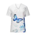 thumbnail image 4 of Camisetas informales de manga corta con cuello en V y estampado de verano para mujer Fridja  ghk5923, 4 of 8