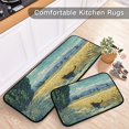 thumbnail image 5 of 2-Piece Kitchen Mat Set Non Slip Washable Floor Mats Decorative Rugs for Kitchen Sink Laundry Black Cat Walking Fields, 5 of 7