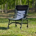 thumbnail image 3 of Camping Lounge Chair, Portable Folding Reclining Camping Chair with Adjustable backrest for Indoor and Outdoor Camping Beach Hiking Fishing, Green+black+grey, 3 of 12