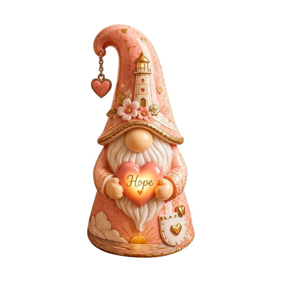 Figurine Resin Shelf Decor with Lighted Heart for Home Living Room Gift
