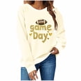 thumbnail image 2 of Mifsaly Football Sweatshirts for Women Game Day Football Glitter Print Sweatshirt Crewneck Long Sleeve Oversized Pullover Team Fans Gameday Outfits M, 2 of 5