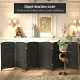 thumbnail image 2 of Red Lantern 3 ft. Short Diamond Weave Fiber Folding Screen - Black - 6 Panel, 2 of 7