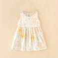 thumbnail image 5 of NAISIBABY Girls Flare Dresses, Sleeveless Crewneck Cute Graphic Summer Casual Sundress Beige Size 4, 5 of 6