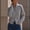 Gray women knit cardigan a1, variant on Tusihei Women Knit Zipper Up Cardigan Stand Collar Long Sleeve Sweater Jacket Daily Autumn Outerwear, Beige M