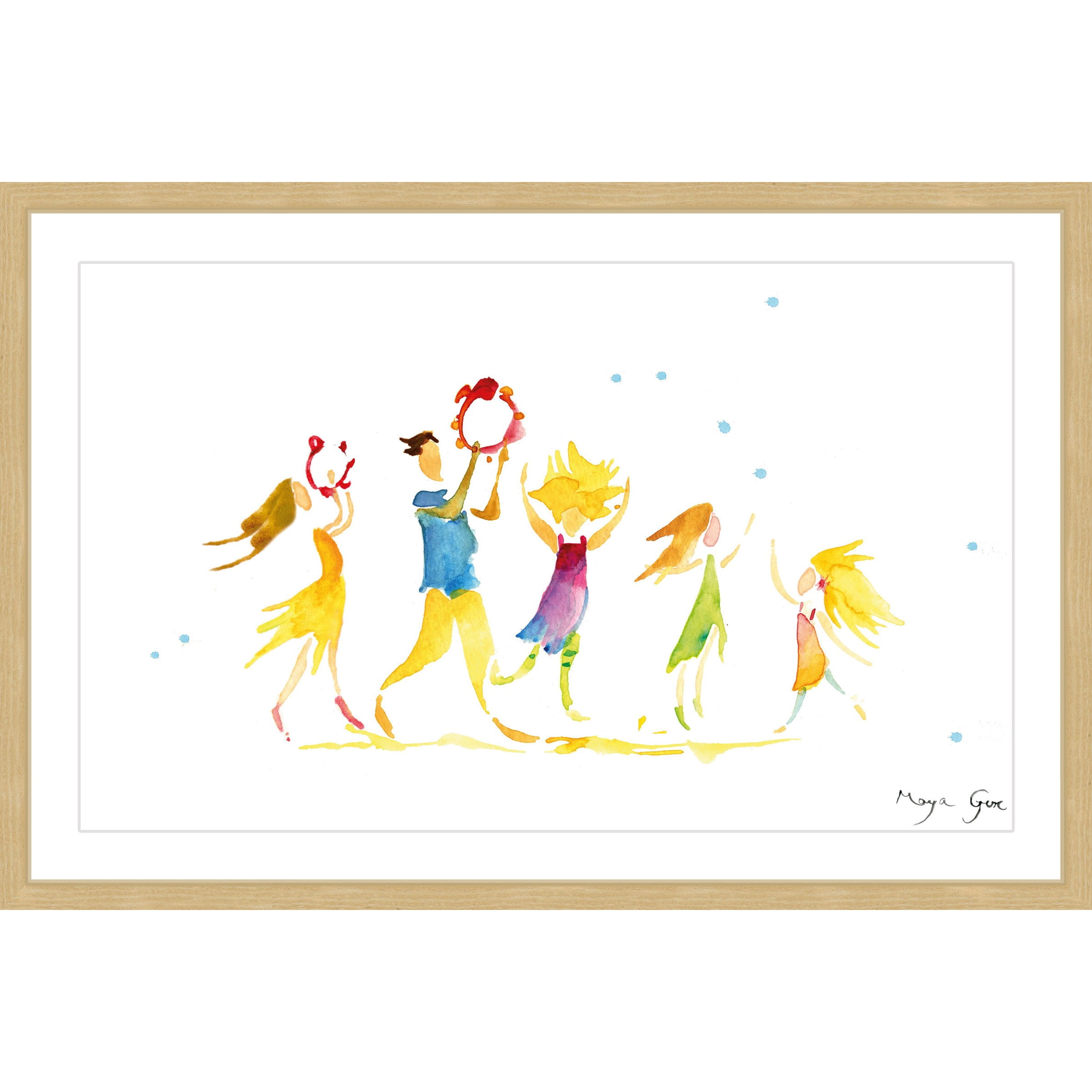 Marmont Hill "Dancing Family" by Maya Gur Framed Painting Print