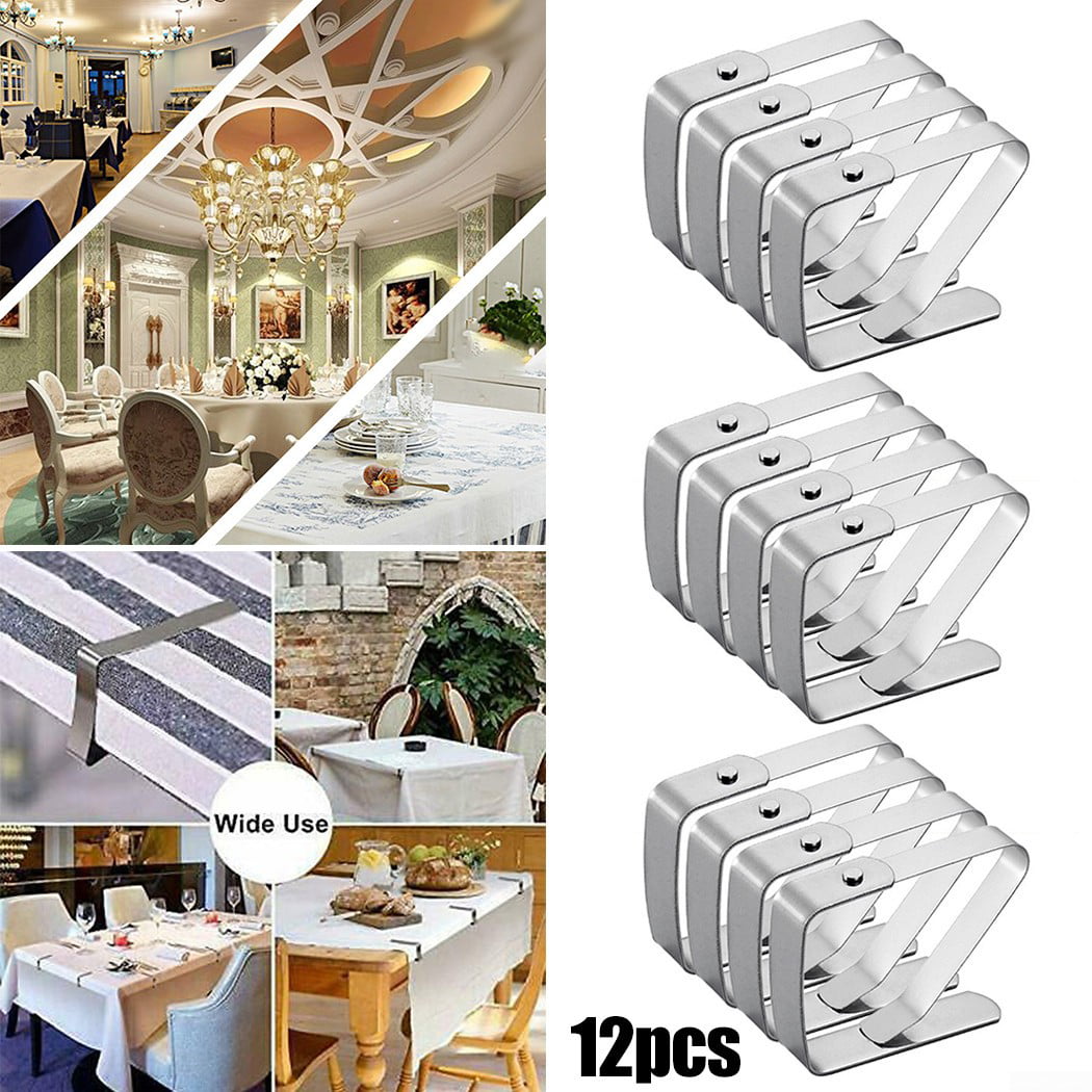 8 Pcs Steel Table Cloth Cover Tablecloth Holder Clips Metal Pegs Picnic Prom UK 