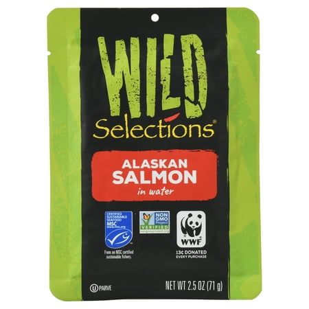 Salomon Gear - (6 Pack) Wild Selections Alaskan Pink Salmon in Water, 2.5 Ounce Pouch