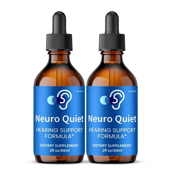 NeuroQuiet Liquid Supplement, Hearing and Ear Health, Neuro Quiet Drops, All Natural Formula 60 mL (2 Pack)