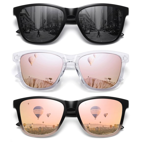 Gafas de sol MEETSUN polarizadas con protección UV400, paquete de 3