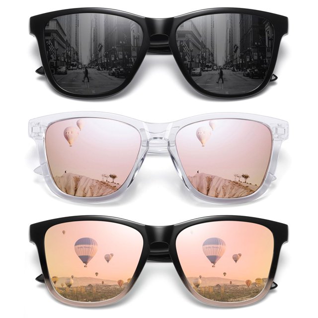 Gafas de sol MEETSUN polarizadas con protección UV400, paquete de 3