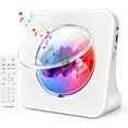 thumbnail image 1 of Reproductor de CD portátil con altavoces, Bluetooth 2 vías, sonido estéreo Hi-Fi, radio FM, USB, AUX, mando a distancia, temporizador, blanco, 1 of 7