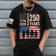 thumbnail image 2 of Yindaity Mens Flag Shirt 250 Years American 1776 2026 250th 4th July Independence Day T-Shirt(Black,2XL), 2 of 5