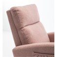 thumbnail image 3 of Modern Accent Rocking Chair, Upholstered Rocking Glider Chair with Side Pockets for Nursery, Comfy Modern Teddy Material Armchair for Living Room, Bedroom, Office, Pink, 3 of 7