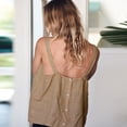 thumbnail image 5 of Blusa de tirantes de lino 100 % TEELYNN para mujer, top corto vintage sin mangas, blusas de verano 2023, ropa de playa bohemia, camisola informal para mujer, 5 of 5
