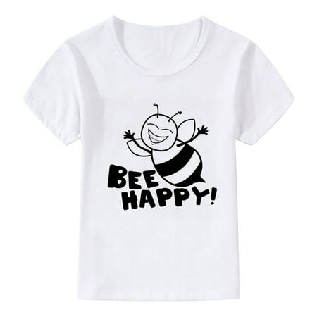 

Toddler Kids Baby Boys Girls Animal Cartoon Print Tops Short Sleeve T-shirt