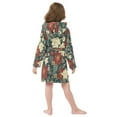 thumbnail image 7 of FORMRS Niños Bathrobe Unisex Hooded Robe Soft Plush Pajamas Sleepwear, Size 2-3T, Christmas Blooms, 7 of 7