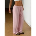 thumbnail image 4 of Women'S Wide Leg Sweatpants Drawstring Baggy Trousers High Waisted Loose Casual Jogger Pants Pink S, 4 of 7