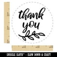 thumbnail image 2 of Thank You Script Floral Self-Inking Rubber Stamp Ink Stamper - Red Ink - Small 3/4 Inch, 2 of 7