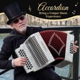 thumbnail image 2 of Rowadtim 31 Key Diatonic Accordions, 12 Bass Buttons (G/C/F Tuning) Suitable for Beginners, Adults, Performances and Teachers; Comes with  Case, Adjustable Strap, Gloves and Polishing Cloth (Gray), 2 of 8