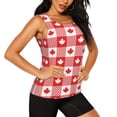 thumbnail image 2 of Xecao Maple Leaves1 print women's scoop neck, loose-fit workout tank tops for the gym., 2 of 9