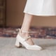 thumbnail image 1 of Zapatos de tacón alto para mujer, moda de otoño 2023, zapatos de tacón grueso Mary Jane versátiles de estilo coreano para mujer, zapatos de fiesta con hebilla de perlas36 Gao Jinjia LED, 1 of 2