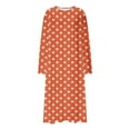 thumbnail image 6 of Oksale Plus Size Nightgowns for Women Funny Star Print Pajama Dress Loose Long Sleeve Loungewear Casual Crewneck Sleepwear Fall Nightgowns Orange L, 6 of 6