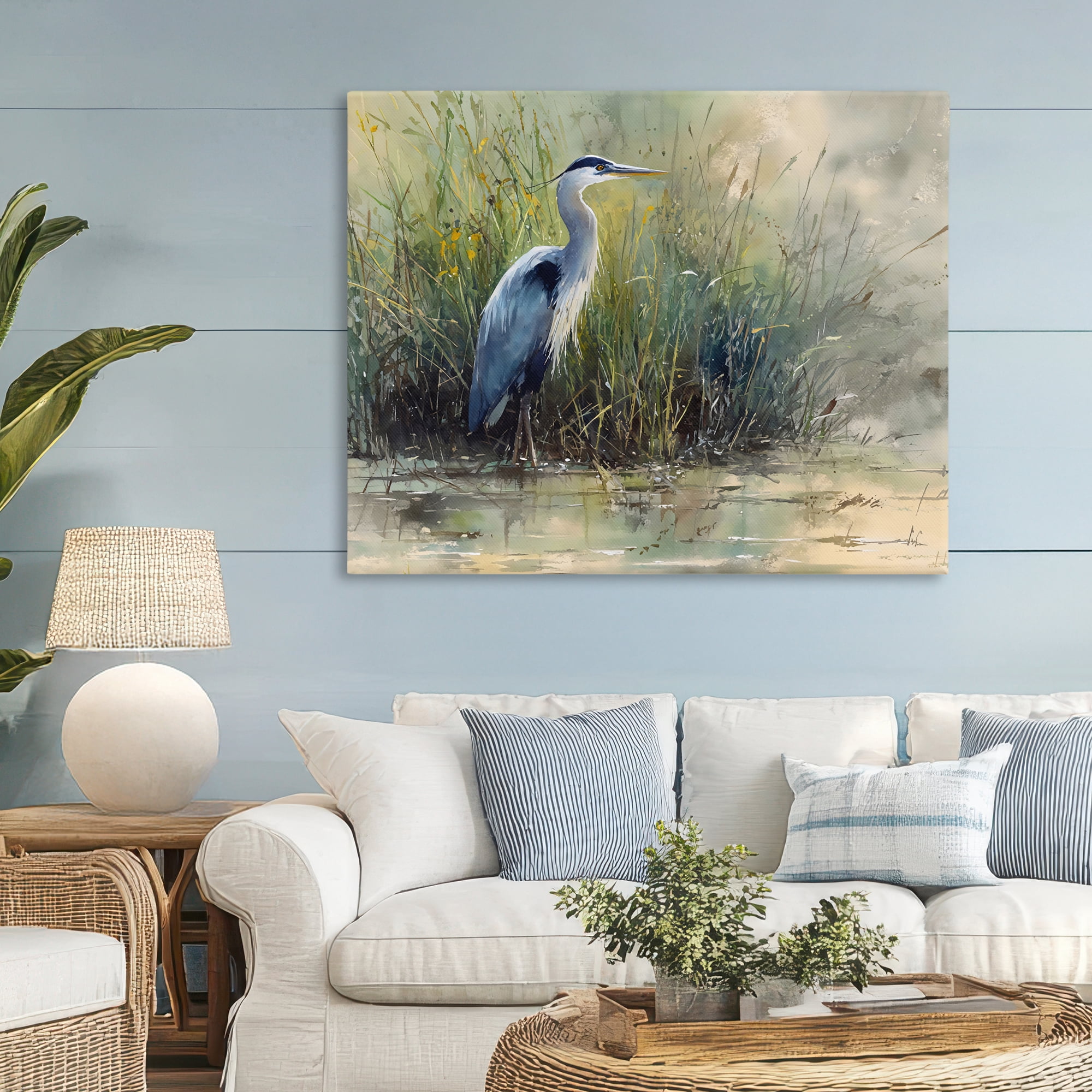 Stupell Industries Heron In The Grass Canvas Wall Art, design by Franklyn Gregory
