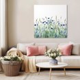 thumbnail image 5 of Navy Blue Wildflowers Wall Art Painting on Canvas, Spring Pastoral Botanical Floral Canvas Art Home Prints Wall Art Framed Modern Artwork for Living Room Bedroom Wall Decor 12x12in, 5 of 9