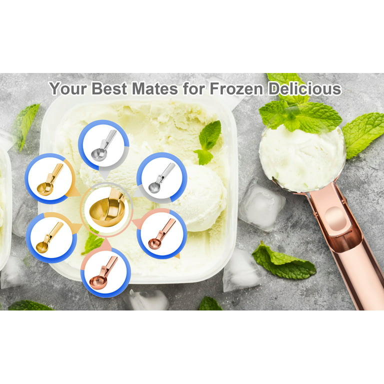  YasTant Premium Ice Cream Scoop with Trigger Ice Cream Scooper  Stainless Steel, Heavy Duty Metal Icecream Scoop Spoon Dishwasher Safe,  Perfect for Frozen Yogurt, Gelatos, Sundaes, Medium Silver: Home & Kitchen