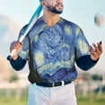 thumbnail image 6 of Daiia The Starry Night Mens Baseball Jersey Button Down Shirts Short Sleeve Sports Uniforms-Large, 6 of 9