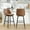Cognac Faux Leather-Set of 2, variant on Spruce & Spring Bar Height Swivel Barstool with Curved Back and Metal Legs Set of 2, Cognac Faux Leather